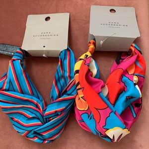 Zara pair of fabric elastic woman’s headbands
